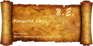 Mangold Emil névjegykártya