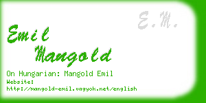 emil mangold business card